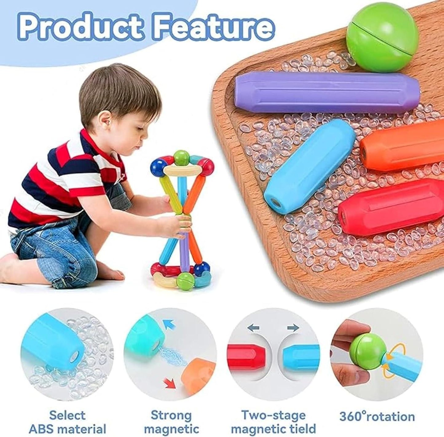 MagniBuild™ - 36-Piece Magnetic Sticks & Building Blocks Set for Kids